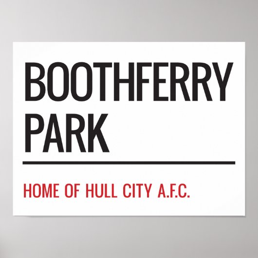 Poster Panneau de rue Boothferry Park Stadium (Devant)