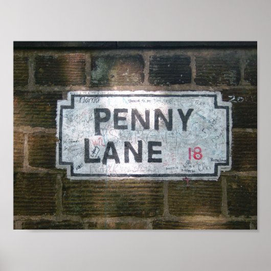 Poster Panneau de rue Penny Lane (Devant)