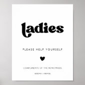 Poster Panneau de salle de bain Retro Noir & Blanc élégan (Devant)