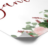 Poster Panneau de Salle de Mariage Floral Rose Bourgeon B (Coin)