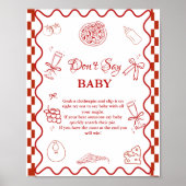 Poster panneau de salle Pink Pizza pour Baby Shower (Devant)