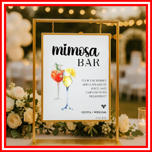 Poster Panneau de script de barre de Mariage de la barre