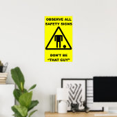 Poster Panneau de sécurité Guy sans tête (Bureau à domicile)