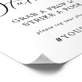 Poster Panneau de selfies noir délicat pour mariage avec  (Coin)