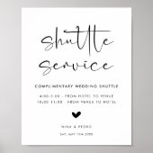 Poster Panneau de service de navette de mariage (Devant)