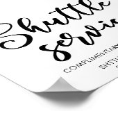 Poster Panneau de service de navette de mariage à écritur (Coin)
