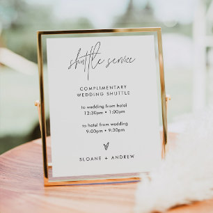 Poster Panneau de service de navette de mariage moderne H