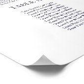 Poster Panneau de siège mariage Chic Marine Bleu (Coin)