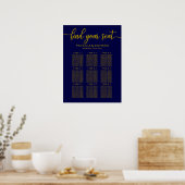 Poster Panneau de siège mariage Gold Navy Blue (Cuisine)