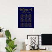 Poster Panneau de siège mariage Gold Navy Blue (Bureau à domicile)