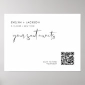 Poster Panneau de siège Mariage STELLA Code QR (Devant)