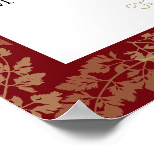 Poster Panneau de siège Oiseaux et Gold Foliage (Coin)