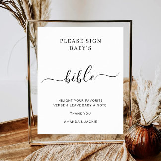 Poster Panneau de signalisation de baby shower minimalist