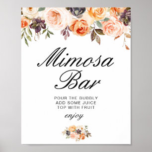 Poster panneau de signalisation de bar à mimosa pour une