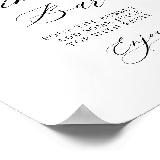 Poster panneau de signalisation de bar à mimosa pour une (Coin)