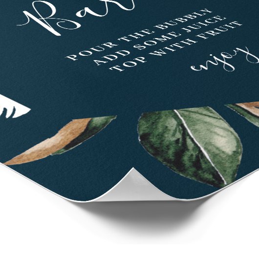 Poster Panneau de signalisation de bar à mimosa pour une (Coin)