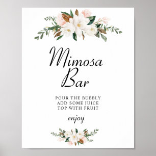 Poster Panneau de signalisation de bar à mimosa pour une 