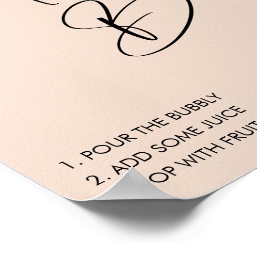 Poster Panneau de signalisation de bar à Mimosa pour une  (Coin)