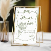 Poster Panneau de signalisation de bar de fleurs, impress