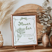 Poster Panneau de signalisation de bar de fleurs, impress
