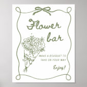 Poster Panneau de signalisation de bar de fleurs, impress (Devant)