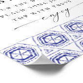 Poster Panneau de signalisation de bar Mimosa Bohème Bleu (Coin)