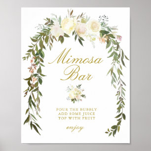 Poster panneau de signalisation de bar mimosa pour une ba