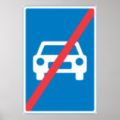 Poster Panneau de signalisation de fin d'autoroute (Devant)