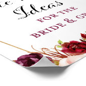 Poster Panneau de signalisation de mariage boho floral bu (Coin)