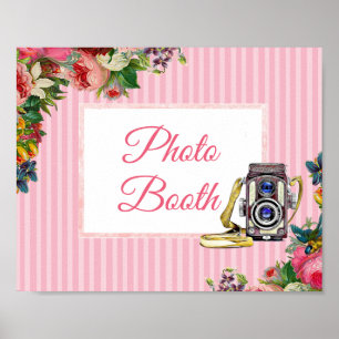 Poster Panneau de signalisation de mariage de photomaton