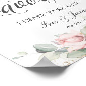Poster Panneau de signalisation de mariage de verdure flo (Coin)