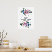Poster Panneau de signalisation de mariage floral blanc r (Cuisine)