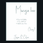 Poster Panneau de signalisation de mariage Mimosa Bar<br><div class="desc">Personnalisez-le en ajoutant votre texte. Pour accéder aux outils de modification avancés, veuillez aller à "Personnaliser", faites défiler vers le bas et appuyez sur le lien "cliquez pour personnaliser davantage". Pour plus de modèles assortis, cliquez sur le lien "Autres produits de cette collection"</div>