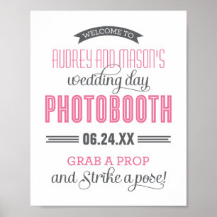 Poster Panneau de signalisation de photomaton de mariage