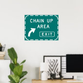 Poster Panneau de signalisation de zone de chainage (Bureau à domicile)