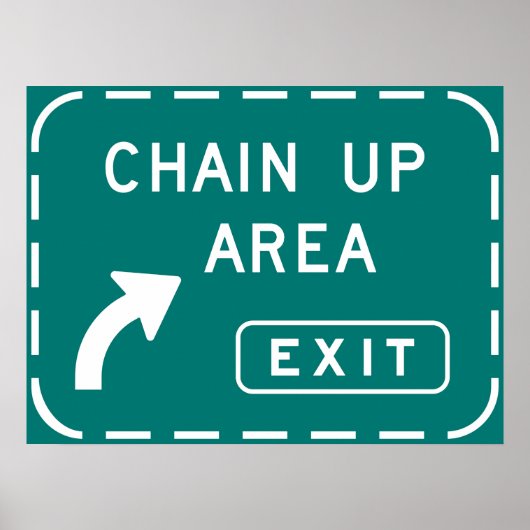 Poster Panneau de signalisation de zone de chainage (Devant)