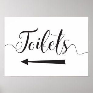 Poster Panneau de signalisation des toilettes pour mariag