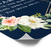 Poster Panneau de signalisation du bar Mimosa bleu marine (Coin)