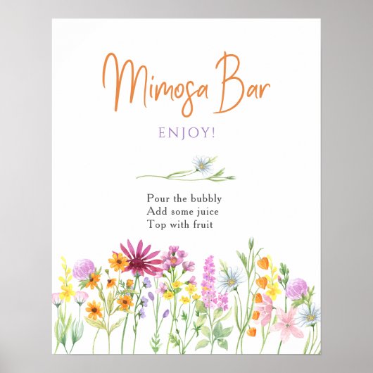 Poster Panneau de signalisation du bar Mimosa pour la fêt (Devant)