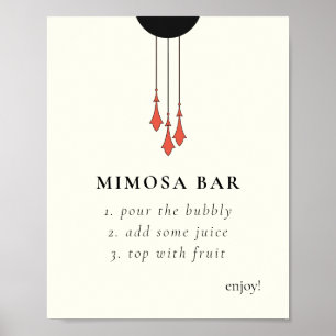 Poster Panneau de signalisation du bar Mimosa pour mariag