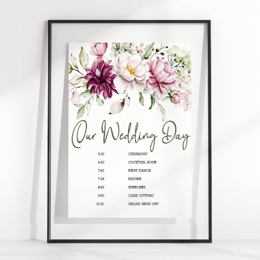 Poster Panneau de signalisation du calendrier de mariage
