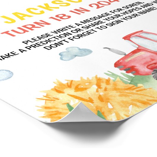 Poster Panneau de signalisation heure d'anniversaire de l (Coin)