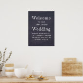 Poster Panneau de signalisation noir et blanc Mariage déb (Cuisine)