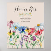 Poster Panneau de signalisation pour un bar à fleurs pour (Devant)