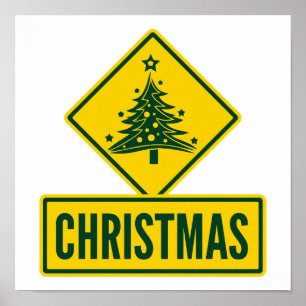 Poster Panneau de signalisation routier moderne de vacanc