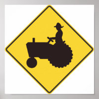 Panneau de signalisation routière du tracteur