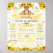 Poster Panneau de signalisation Teddy Bear Sun Flower Ann (Devant)
