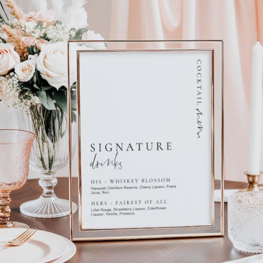 Poster Panneau de signature de boissons Estelle Modern Mi