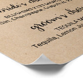 Poster Panneau de signature de boissons Simple Faux Kraft (Coin)