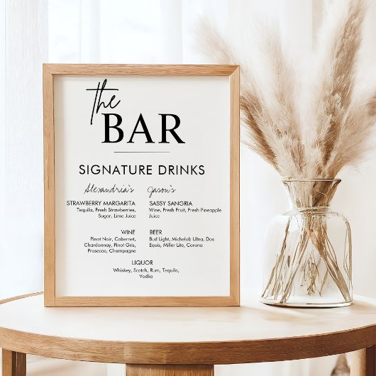 Poster Panneau de signature de mariage imprimable Menu du